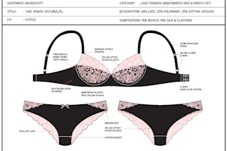 design lingerie, boxer, briefs, trunks with techpacks