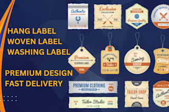 design neck label, clothing tag, hang label, washing label, woven label