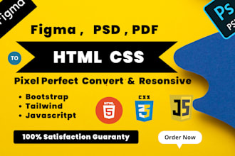 psd to HTML figma to HTML  CSS bootstrap 5 responsive