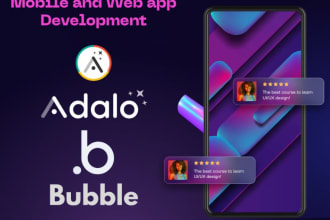 create adalo or bubble web, mob app