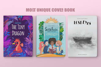 make unique hand drawn book cover design or ebook, kindle cover