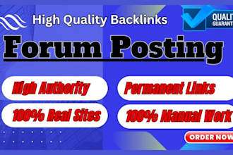 create forum backlinks and posts on high quality sites