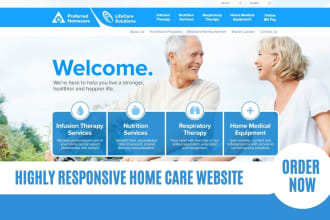 build home care website landing page home care website