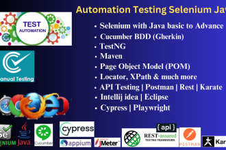 do web automation with selenium java, cypress, cucumber bdd