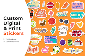 design typography stickers, custom planner stickers for etsy