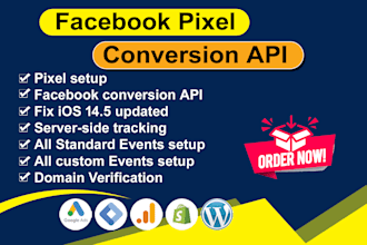 fix,setup facebook pixel conversion API server side tracking, ecommerce tracking