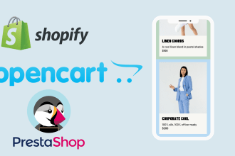 create any ecommerce website with opencart, prestashop or shopify