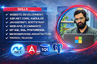 develop scalable web apps using asp dot net core and angular or react