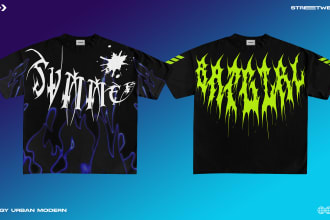 design metal grunge 90s psychedelic abstract streetwear in 24 hours
