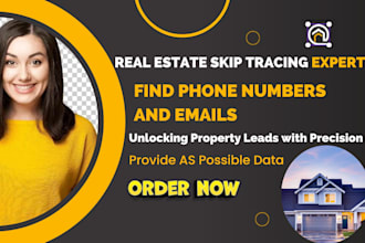 do real estate skip tracing, find phone numbers and emails
