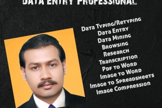 do urgent data entry, copy paste, convert pdf, web research