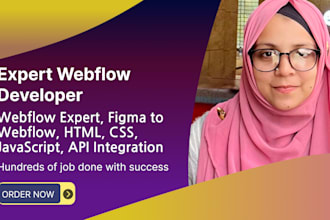 design your webflow website, convert figma to webflow, and API integration