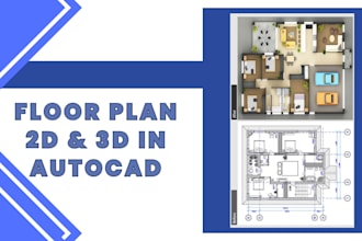 draw architectural 2d floor plans and roof plans in autocad