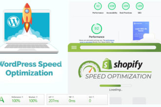 increase site speed optimize wordpress , shopify and  website