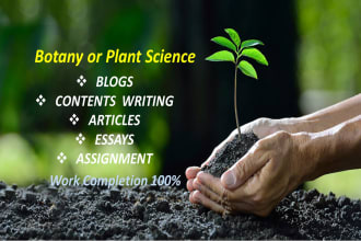 write your horticulture, and botany content