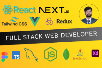 be your full stack web developer reactjs, vuejs, nodejs