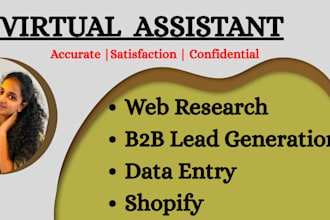 be your virtual assisstant for data entry and web research