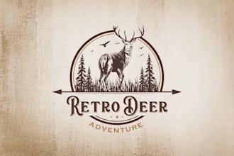create best hand drawn vintage retro logo design