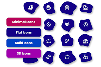 create minimal unique flat icons with fastest delivery