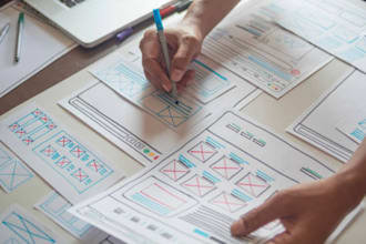 design UI UX prototype wireframe for websites and mobile app