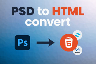convert PSD to html with tailwind css