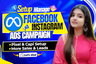 setup facebook and instagram ads campaign, meta ads manager, lead and sales