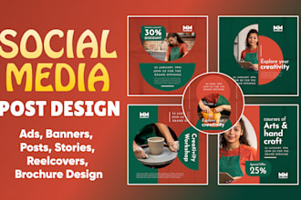 design professional social media posts, banners, and ad creatives