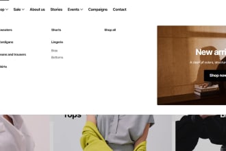 create a custom mega menu for your shopify store