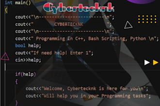 do programming tasks in python, cpp, bash