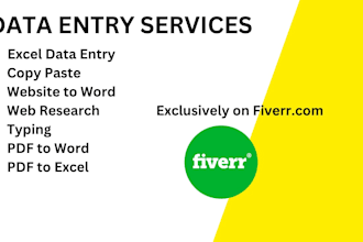 data entry, copy paste, web research