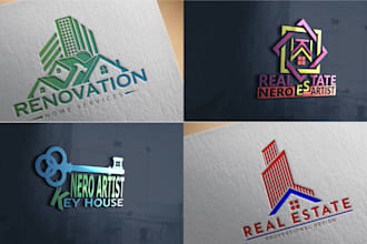 create a professional real estate, home, and property logo design