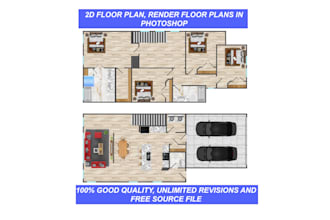 make 2d floor plan, render 2d floor plan in photoshop