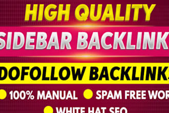 provide 150 sidebar blogroll footer high da backlinks
