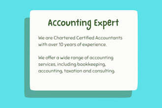 financial reporting, tax, vat and consulting in UK
