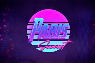 create a retro 80s 90s logo typography