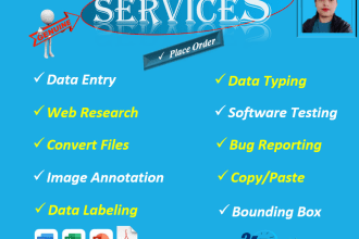 do data entry, data typing, convert files, image annotation, data labeling