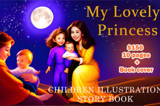 create kids story ebook illustration ,  ai illustration, kdp ebook