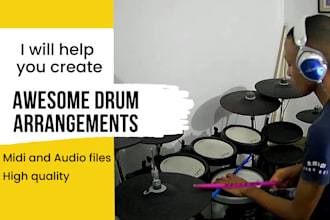 perform midi acoustic drums for pop, funk, jazz, reggae, gospel songs