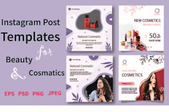 design trending beauty products and food post and ad images
