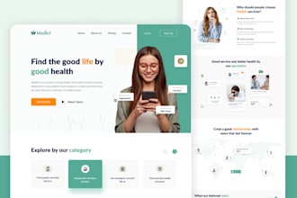 do website ui ux, web ui, landing page design or app ui design with figma