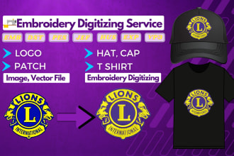 do embroidery digitizing logo patches hat cap 3d puff flat image to emb dst pes