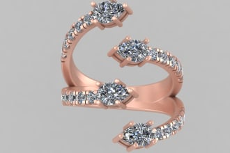 design 3d cad jewelry models for 3d printing and casting