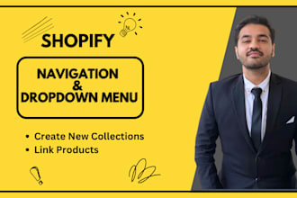 add shopify navigation and dropdown menu