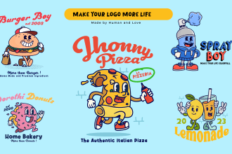 create a cute vintage mascot cartoon illustration