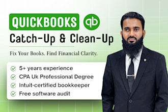 do bookkeeping in quickbooks online, xero for setup, cleanup or catchup