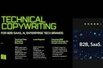 write technical copywriting for b2b saas, ai, enterprise tech brands