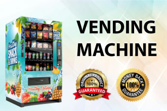 design any type of vending machine, atm wrap, vending machine logo