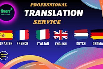 translate or write from and to italian, english, french, spanish or dutch