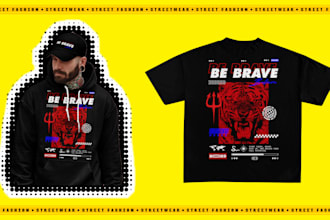 create amazing streetwear t shirt designs for your clothing brand