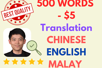 translate english malay chinese fast and manually